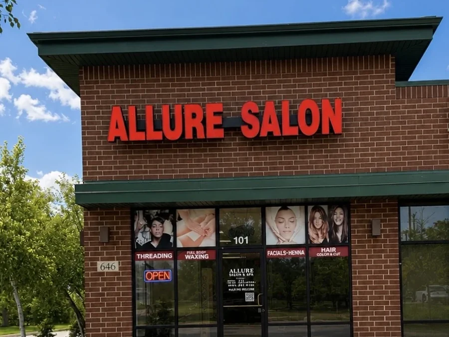 Allure Salon storefront at 646 S Frontenac St, Aurora